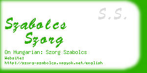 szabolcs szorg business card